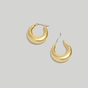 Madewell gold-plated crescent medium sized hoop earrings